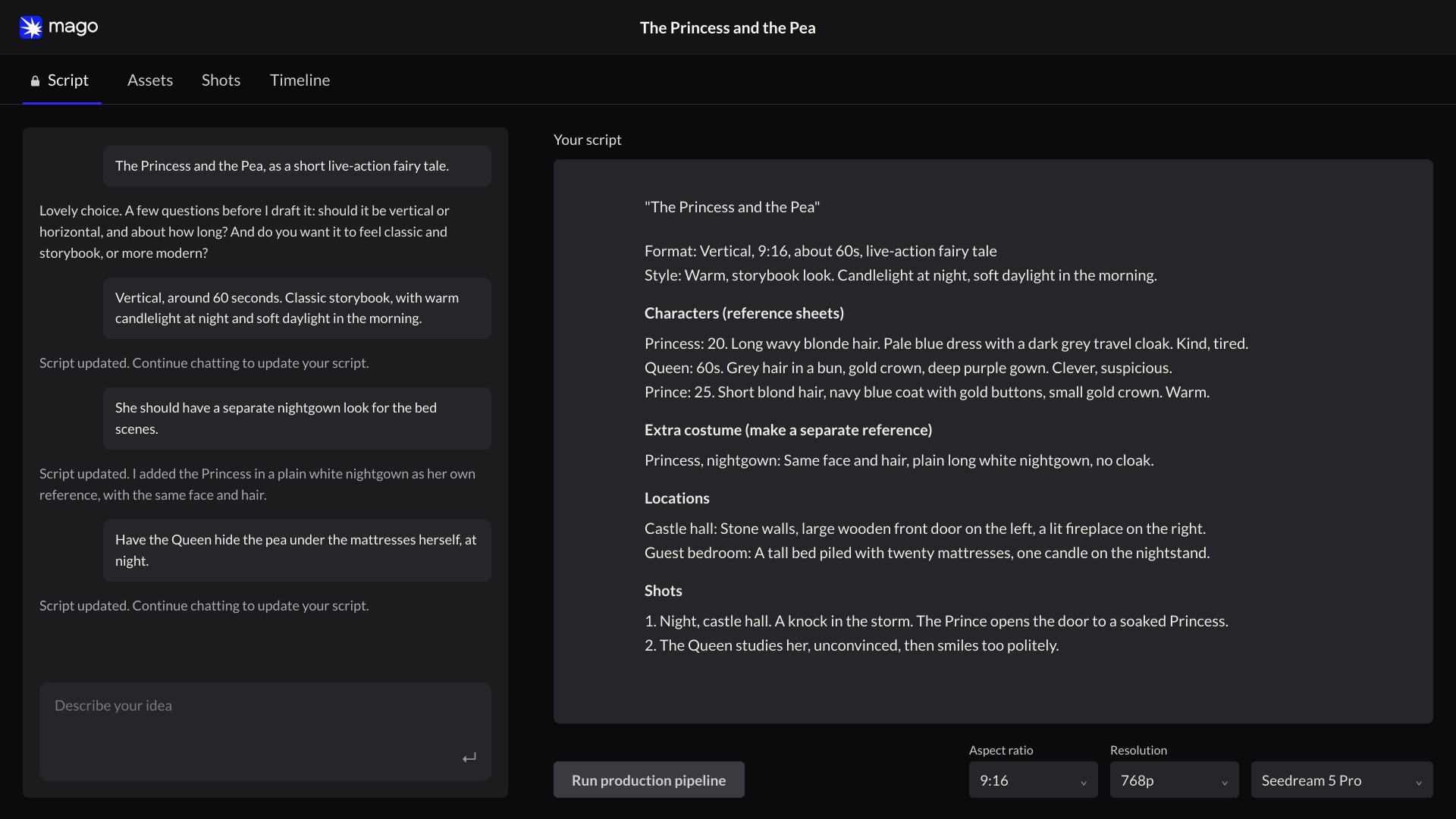 Script and chat with the Agent
